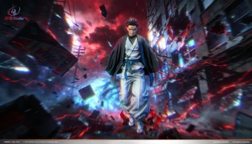 "Jujutsu Kaisen 1/6 Sukuna Lixing Studio limited edition statue, featuring menacing fluorescent eyes, intricate printed hair, and dynamic dark power."