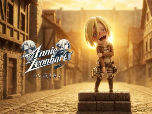 "Limited Edition SD Annie Leonhart Attack on Titan statue with her chilling, maniacal laugh pose. An artistic and iconic collectible figure."