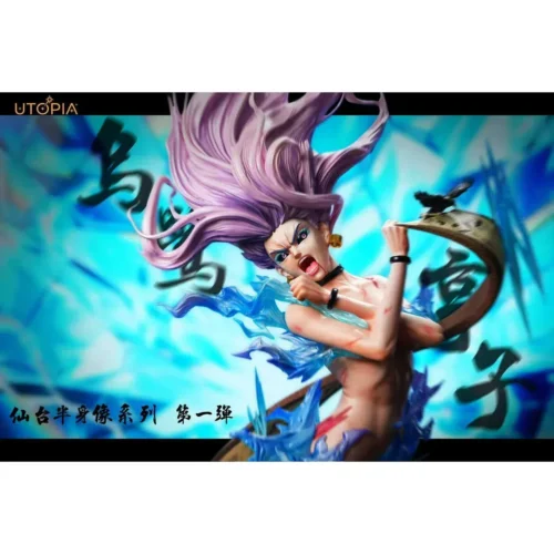 "Close-up of the premium 1/4 scale Jujutsu Kaisen Uro Takako LED bust statue, showcasing intricate details and dynamic celestial power effects."
