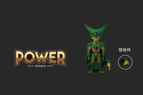 "Dynamic Power Studio Dragon Ball Z First Form Cell statue, showcasing his iconic, menacing insectoid design with incredible detail."