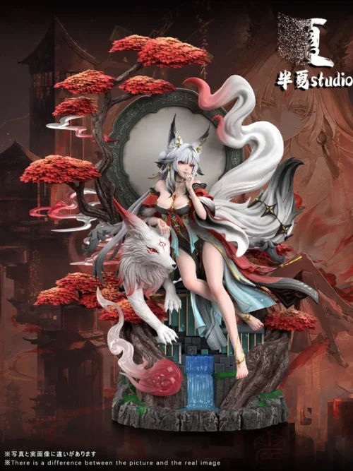 "Ultra-Limited Edition Wuthering Waves Yinlin figure in a dynamic pose, exuding ethereal elegance with mystical moonlight and celestial motifs."