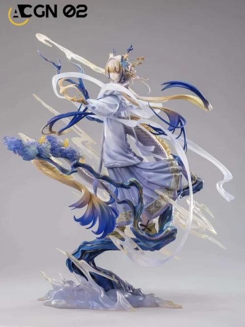 "Premium Arknights Shu 1/7 resin statue, handcrafted with intricate icy details in a dynamic pose. Ultra-limited, officially inspired collectible."