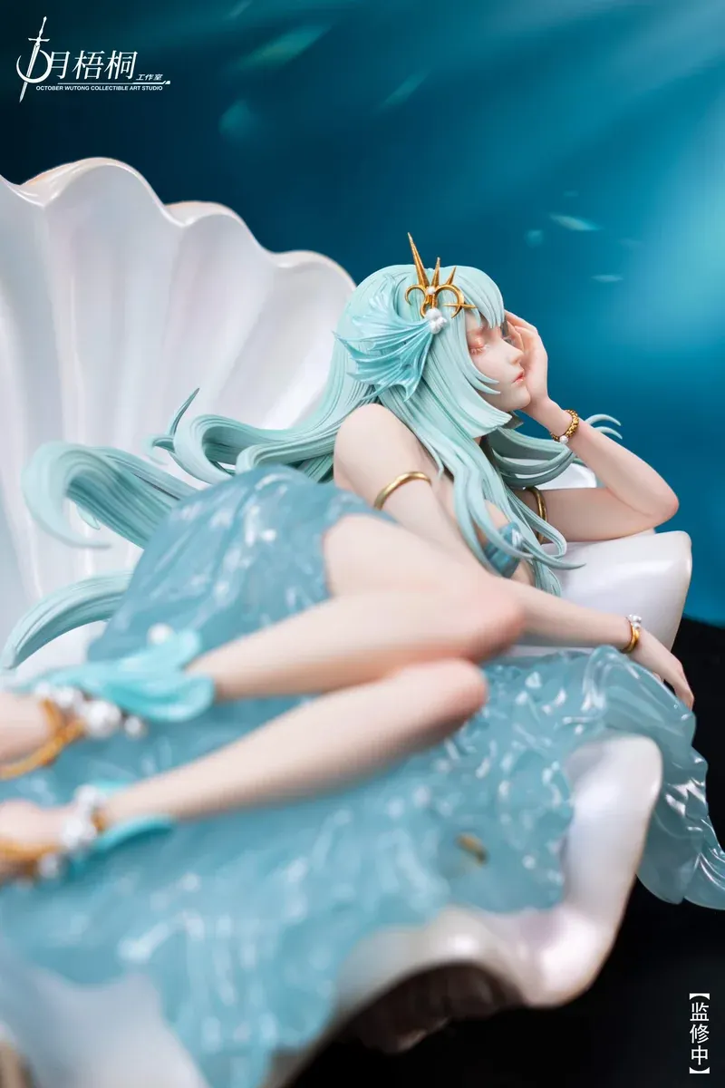 "Exquisite Haishe Clam Girl 1/6 original resin statue, revealing ethereal spirit and intricate aquatic base."