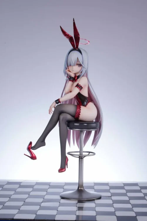 "Blue Archive Plana Bunny Girl Bartender statue, showcasing elegant pose, vibrant colors, and sophisticated sculpt details from multiple angles."
