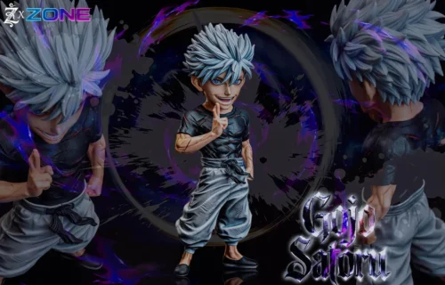 "Gallery of the dynamic WCF Style Gojo Satoru Unlimited Void figure, revealing premium sculpt details and powerful Jujutsu Kaisen pose."