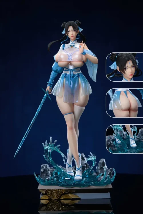 "ACY Studio 1/6 Cang Ming & Su Chen Original Resin Statue: premium limited edition dynamic ethereal sculpt details from various angles."