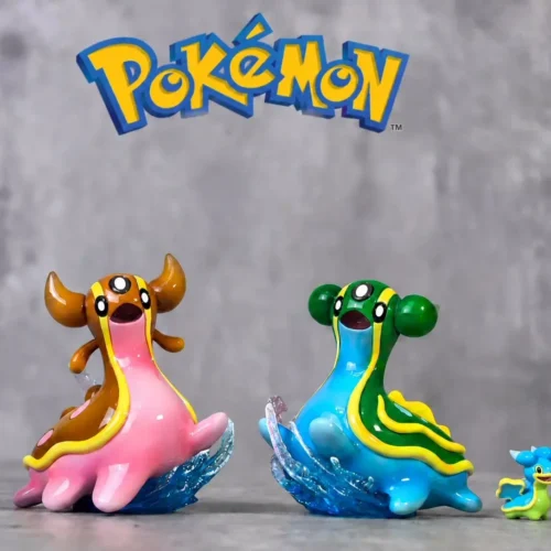 "Dynamic Pokémon Shellos Gastrodon figure showcasing both East and West Sea forms with vibrant, playful water effects, capturing their unique regional."