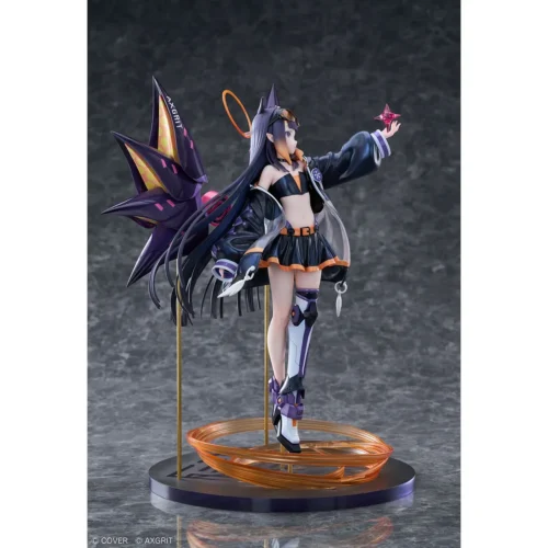 "Dynamic Hololive Ina'nis 1/7 scale statue, showcasing the ethereal sculpt, flowing dress, and fine Takodachi details from a unique angle."