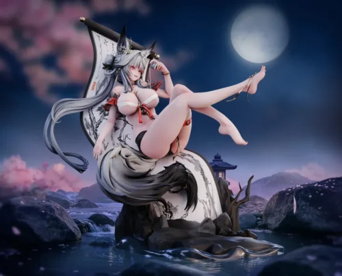"1/6 Wuthering Waves Xinyuehu statue by Mint Studio. Ethereal fox spirit, premium soft PU, translucent skin, intricate attire. Expert craftsmanship."