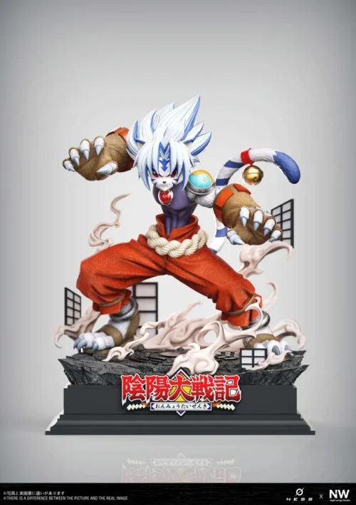 "Premium limited edition 1/4 Byakko Kogennta Onmyo Taisenki statue by Hess & Night Wings Studio, capturing the dynamic white tiger warrior summoning."