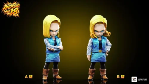"Exclusive Zzz Studio Dragon Ball Android 18 statue, showcasing dynamic pose, intricate detail, and confident expression."