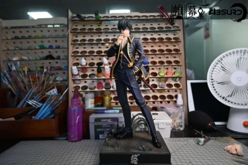 1/6 Toshiro Hijikata Gintama Statue. Dynamic pose, intricate uniform, intense expression. View ultra-limited sculpt details from all angles.