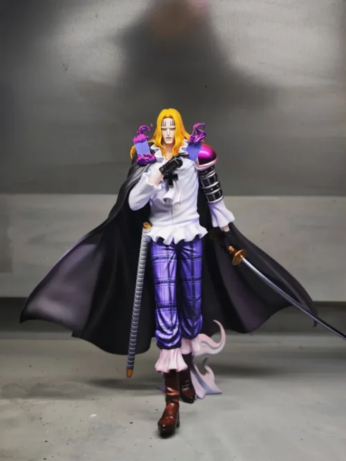 "Basil Hawkins One Piece statue by Longhu Studio. Dynamic pose, intricate card details, and powerful character rendition are visible from multiple."
