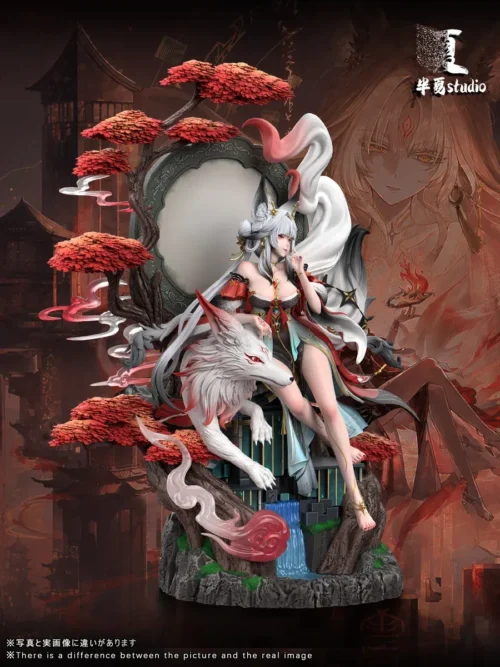 "Ultra-Limited Edition 1/6 Wuthering Waves Yinlin statue by Banxia Studio, captured from multiple angles, revealing intricate sculpted details."