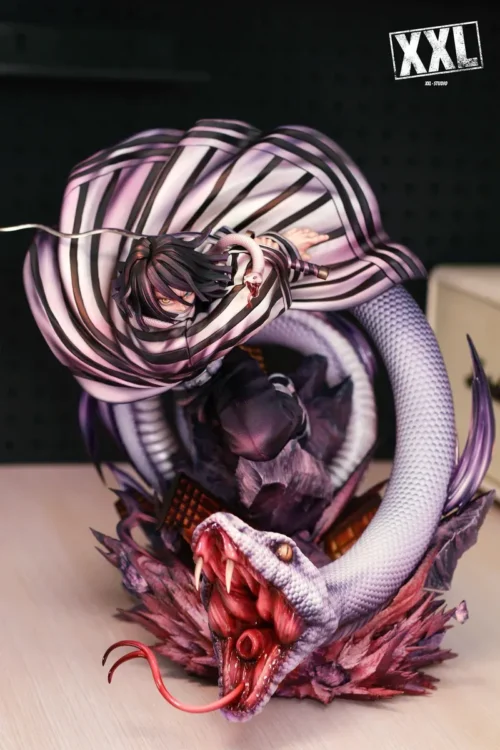 "Exquisite 1/6 scale Limited Edition Obanai Iguro Demon Slayer statue by XXL Studio, capturing his dynamic battle pose with intricate serpent motifs."