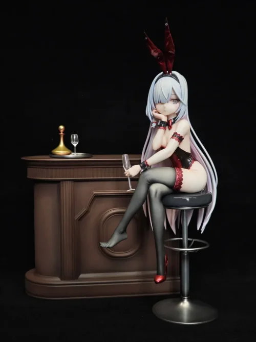 "A captivating Blue Archive Plana bunny girl bartender statue, exquisitely detailed with an elegant, dynamic pose and vibrant, sophisticated design."
