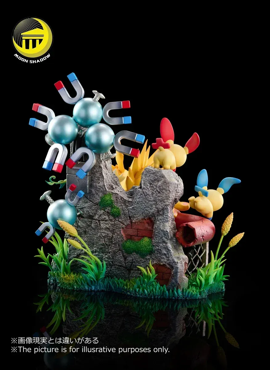 "Dynamic Jolteon & Friends Pokemon resin statue by Moon Shadow Studio, showcasing intricate electric details and its connectable Eevee series diorama."
