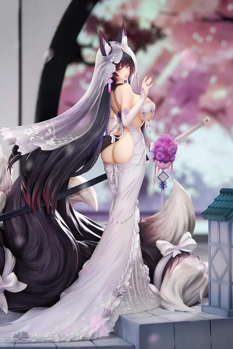 "Official Azur Lane Kroos 1/7 scale figure: intricate wisteria, graceful pose, elegant sculpt details capture serene beauty."