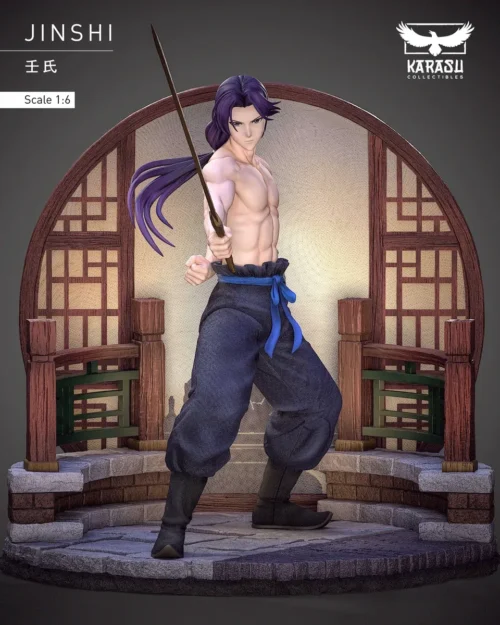 "Exquisite Jinshi 1/6 scale collectible figure by KARASU STUDIO, showcasing an elegant and dynamic pose with intricate details."