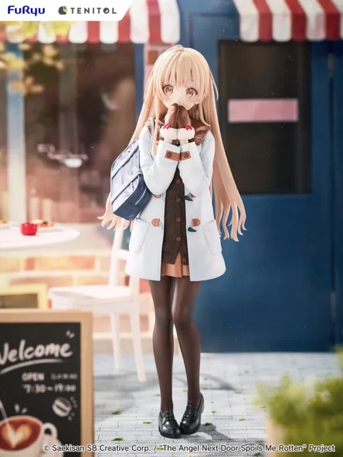 "Elegant Mahiru Shiina TENITOL TALL winter outfit figure, a charming collectible statue from FURYU Studio, showcasing her graceful expression."