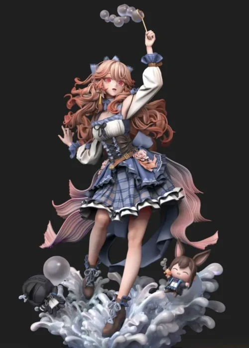 "Dynamic 1/6 scale Hanyuu Monmonka Arknights premium resin statue, an ultra-limited edition capturing her distinctive character essence."
