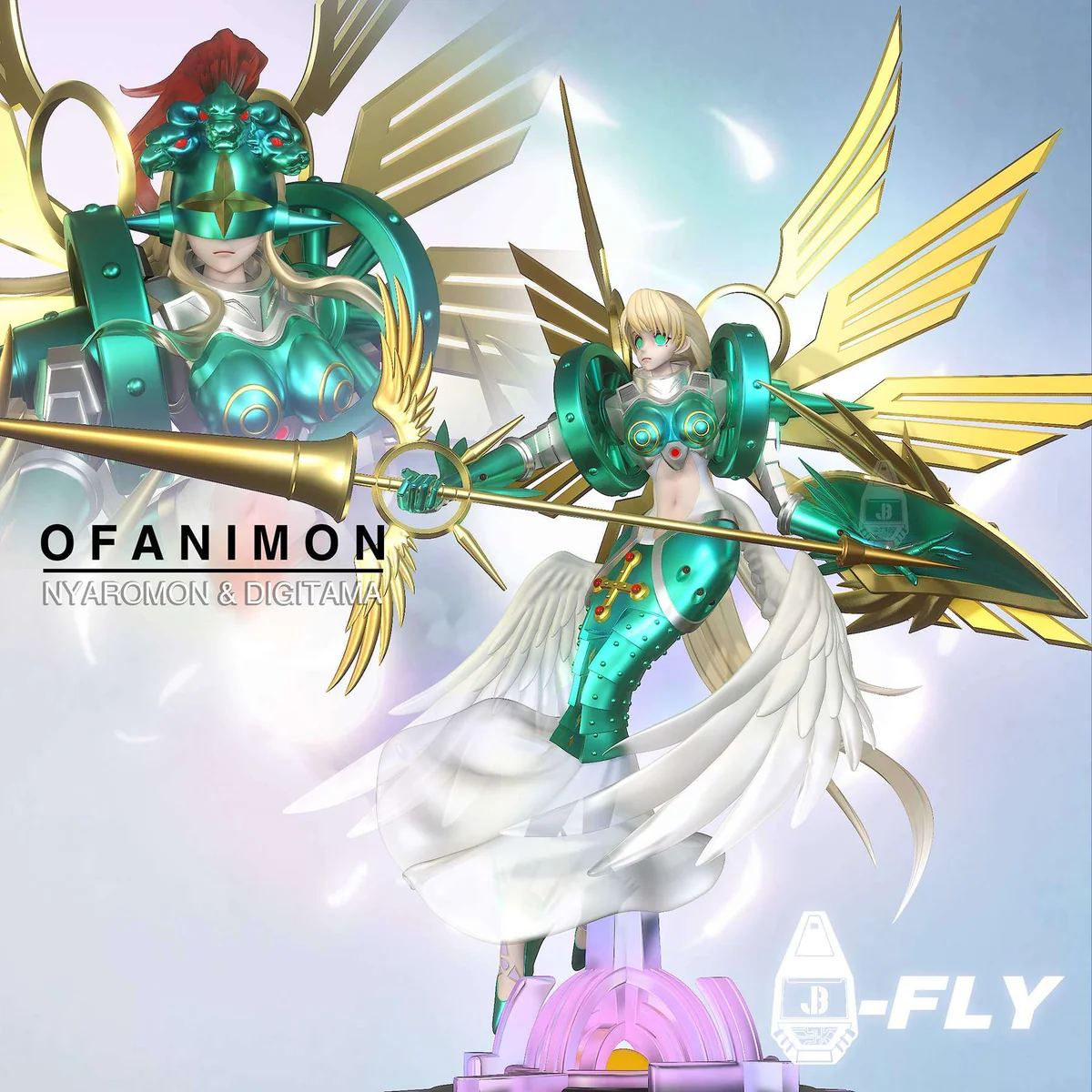 "Detailed gallery of the exquisite Ophanimon Figure, showcasing its majestic angelic form, intricate wings, and divine presence from various angles."