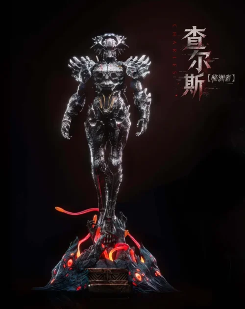 "Ling Cage Charles 1/4 & 1/6 scale resin statue. Dynamic multi-angle product views highlight intricate details, epic scale, and the character."