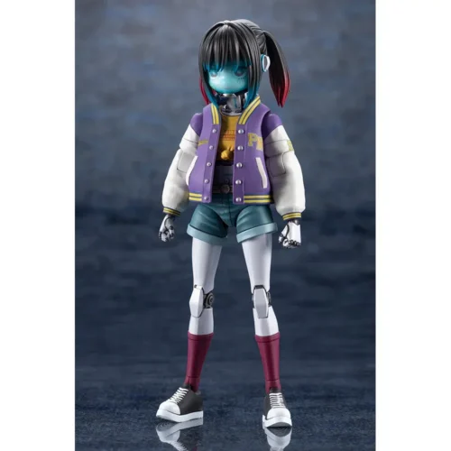 "Makina Milky Subway Kotobukiya model kit in a dynamic pose, highlighting intricate mecha-girl details, futuristic weapons, and customizable display."