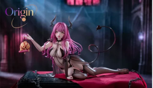 "Premium 1/6 Azur Lane Devil Devonshire resin statue by Origin Studio. Features seductive, intricate design, real fabric, and dual head sculpts."