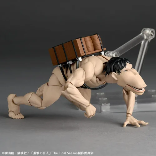 "Hyper-articulated Cart Titan action figure showcasing its menacing quadrupedal form, intricate sculpting, and authentic Attack on Titan details."