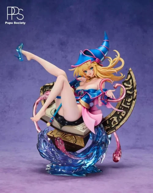 "Captivating 1/6 Dark Magician Girl Yu-Gi-Oh! resin statue. This high-detail, limited edition figure radiates an enchanting magical presence."