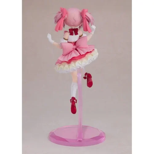 "Premium Madoka Kaname figure, showcasing iconic dynamic magical girl pose, energy effects, and detailed sculpting from all angles."