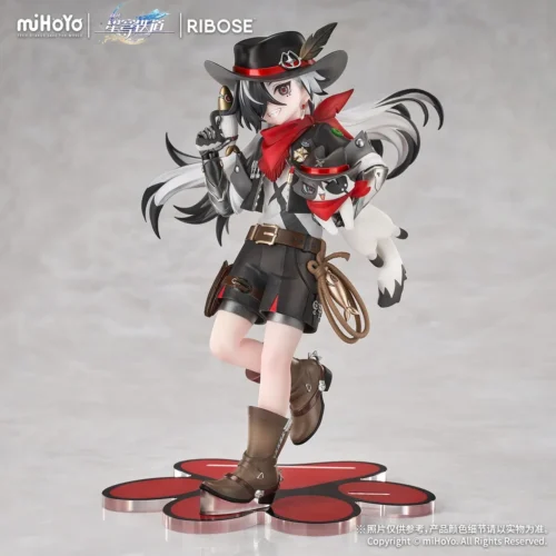 "Official Honkai: Star Rail Boothill Neko figure. See its adorable chibi feline design from various angles, highlighting playful charm."