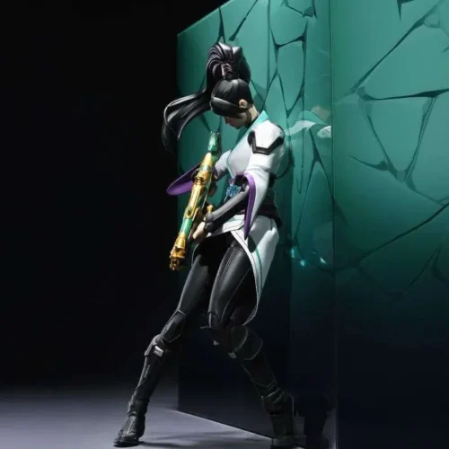 "Official INART Action Studio Valorant Sage movable figure. Gallery reveals highly articulated, game-accurate sculpted details from multiple dynamic."