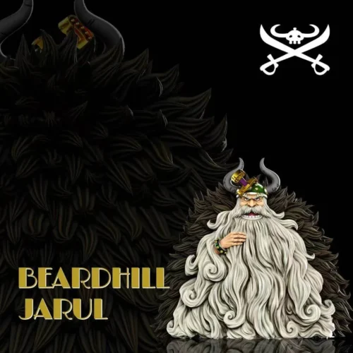 One Piece Jarul figure by A+ Studio: a massive 28cm limited edition Elbaf giant with white beard, horned helmet, and dark fur mantle.