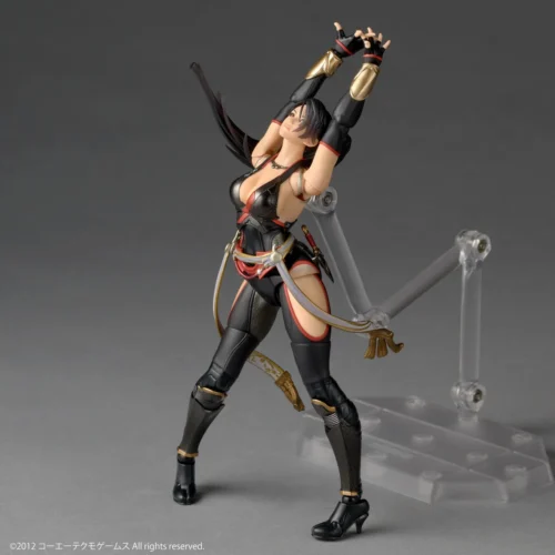 "Dynamic Momiji Movable figure from Ninja Gaiden, highlighting fierce poseability and intricate sculpted details from various angles."