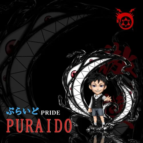 "A+ Institute Studio's premium Fullmetal Alchemist Pride figure, showcasing the sinister villain in a dynamic pose with dramatic shadow effects."