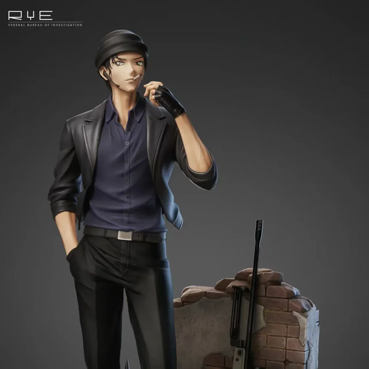 "Premium 1/6 Shuichi Akai Detective Conan resin statue by CLL Studio, displaying dynamic poses and intricate details from multiple angles."