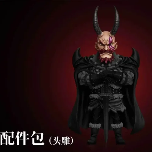 "Detailed view of the exquisite One Piece Elbaf Harald YZ Studio figure, showcasing the majestic king's powerful pose and intricate armor design."