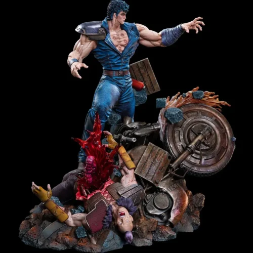 "Officially licensed premium 1/6 Kenshiro statue from Fist of the North Star. Dynamic battle pose and details from multiple angles."