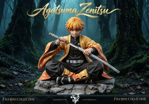 "Limited Edition 1/6 Zenitsu Agatsuma Demon Slayer resin statue by Lolita-Studio, showcasing his serene, cross-legged pose and iconic haori."