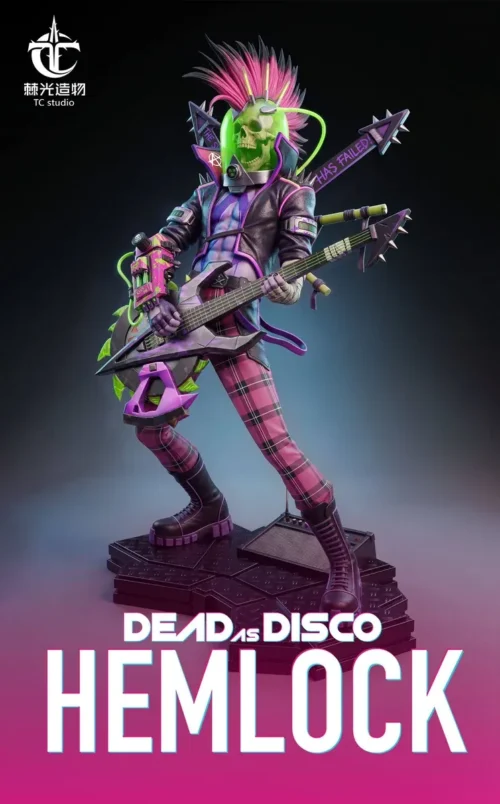Detailed angles of the 1/4 Scale Hemlock - Dead as Disco Resin Statue, highlighting TC Studio's unique original design and stunning cyberpunk gothic.