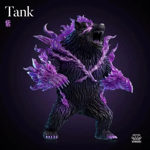 "YZ Studio Solo Leveling Shadow Bear Tank statue from multiple angles, highlighting its iconic armored design, meticulously sculpted details."
